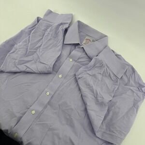 Brooks Brothers Madison Non Iron Supima Dress Shirt Mens 16.5 34 Lavender Stripe
